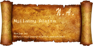 Nyilassy Aletta névjegykártya